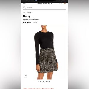 NEW WITH TAGS Theory knit combo long sleeve dress size medium black and brown